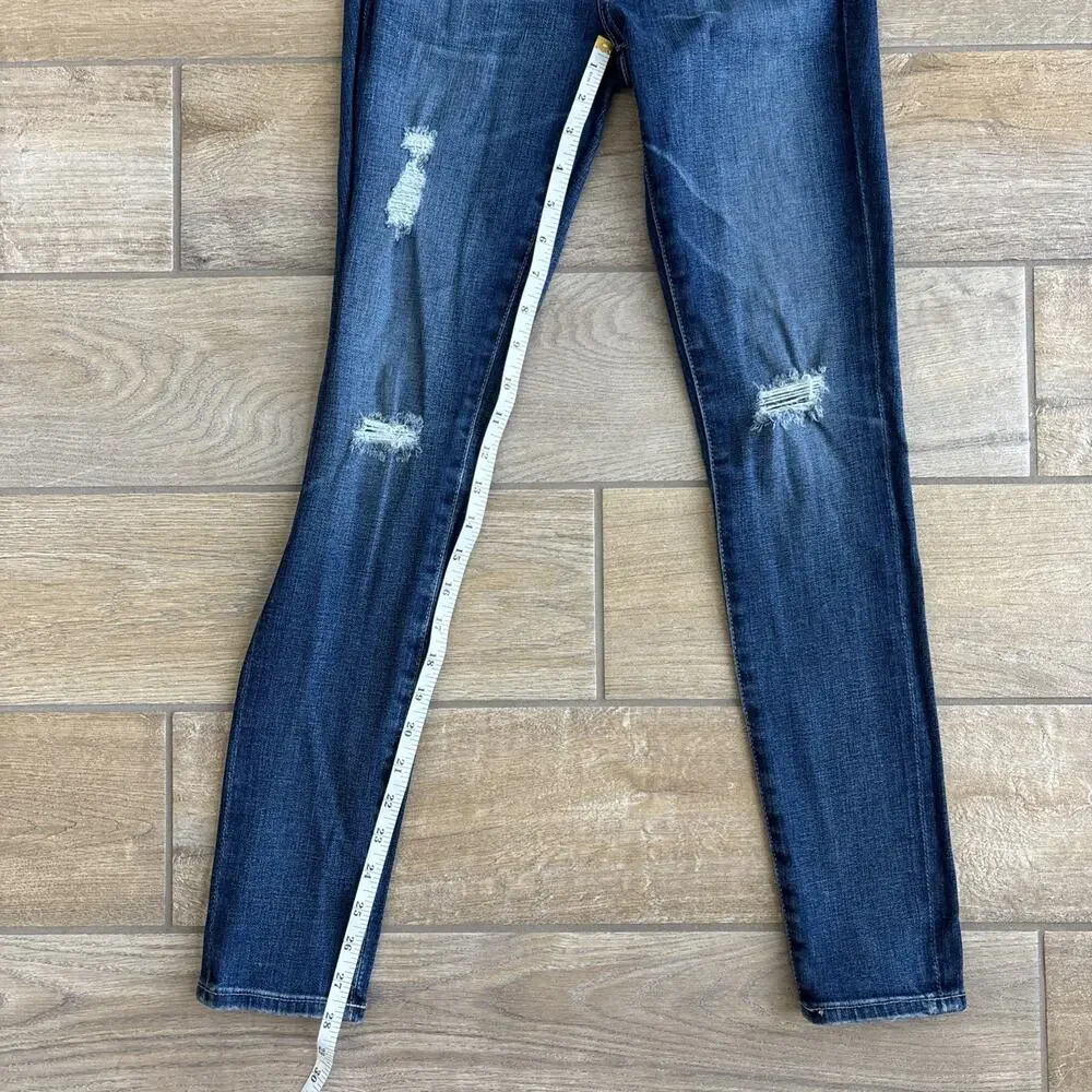 AG Adriano Goldschmied The Legging Ankle Jeans Womens 26 Blue Distressed Skinny